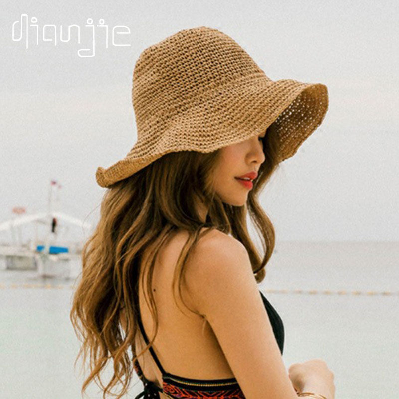 Bucket Hat Straw - 2021 faltbare Sommer Neue frauen Sonnenhut